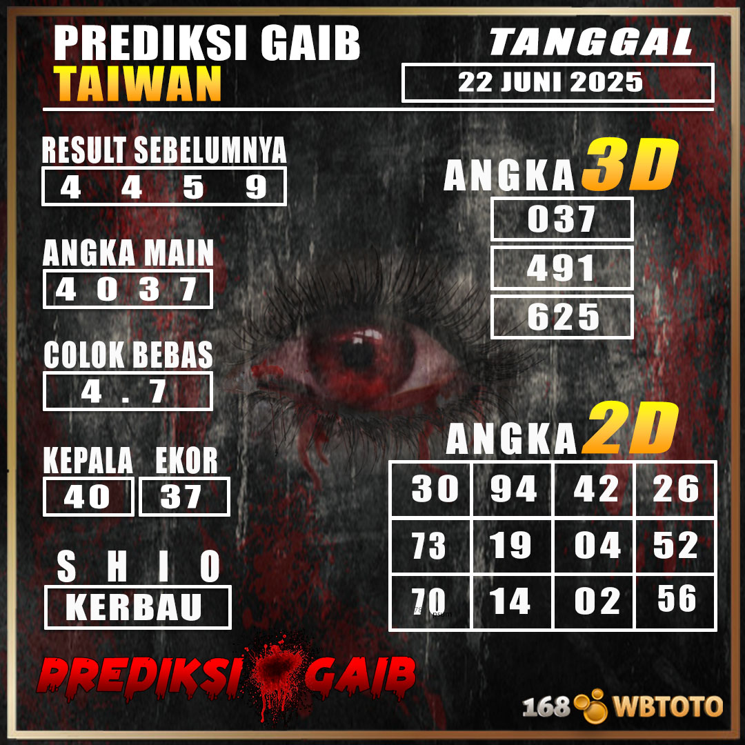 Prediksi jitu TAIWAN Hari Ini SELASA 22 Juli 2025